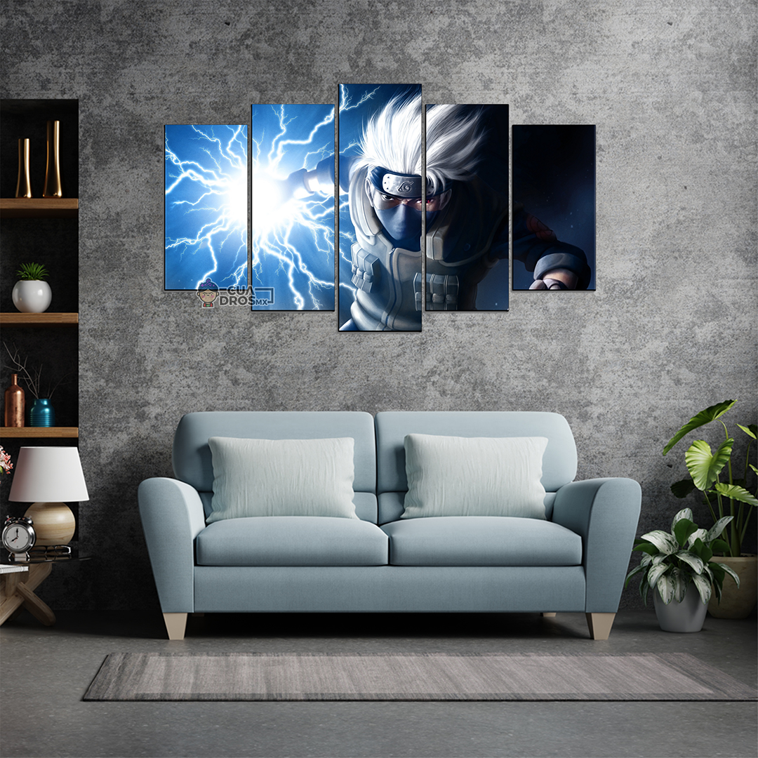 Cuadro Decorativo Anime Naruto Hakashi Hatake 100x60cm 5pzs Cuadros MX