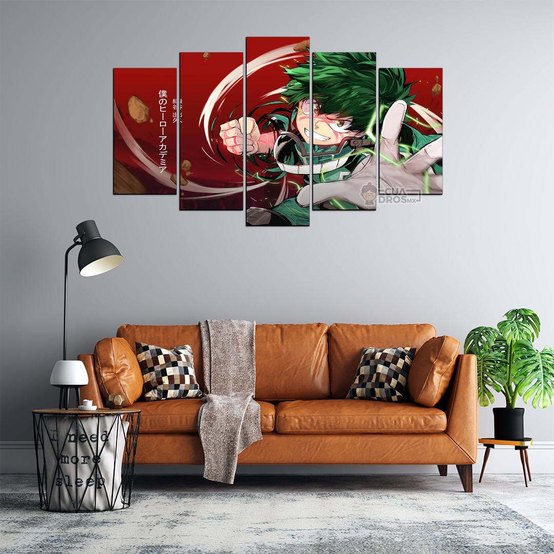 Cuadro Decorativo Anime My Hero Academia Izuku Midoriya 100x60cm 5pzs Cuadros MX