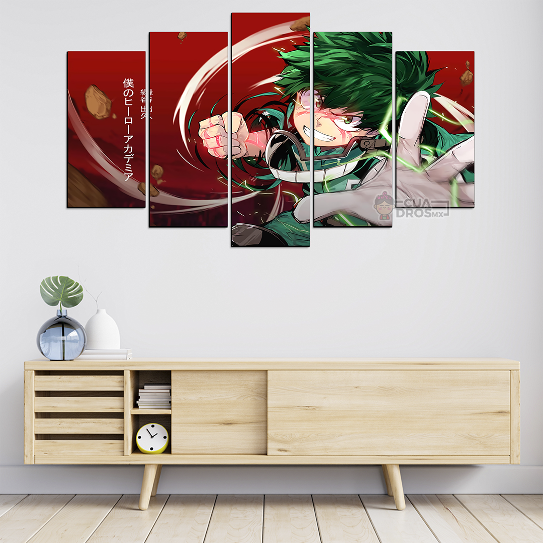 Cuadro Decorativo Anime My Hero Academia Izuku Midoriya 100x60cm 5pzs Cuadros MX