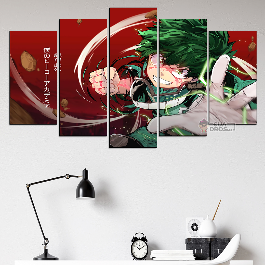 Cuadro Decorativo Anime My Hero Academia Izuku Midoriya 100x60cm 5pzs Cuadros MX
