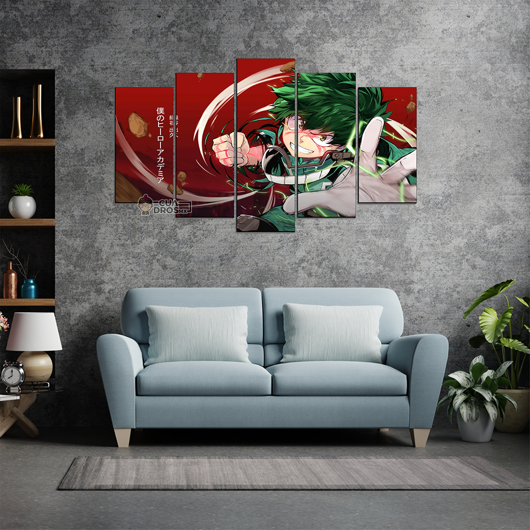 Cuadro Decorativo Anime My Hero Academia Izuku Midoriya 100x60cm 5pzs Cuadros MX