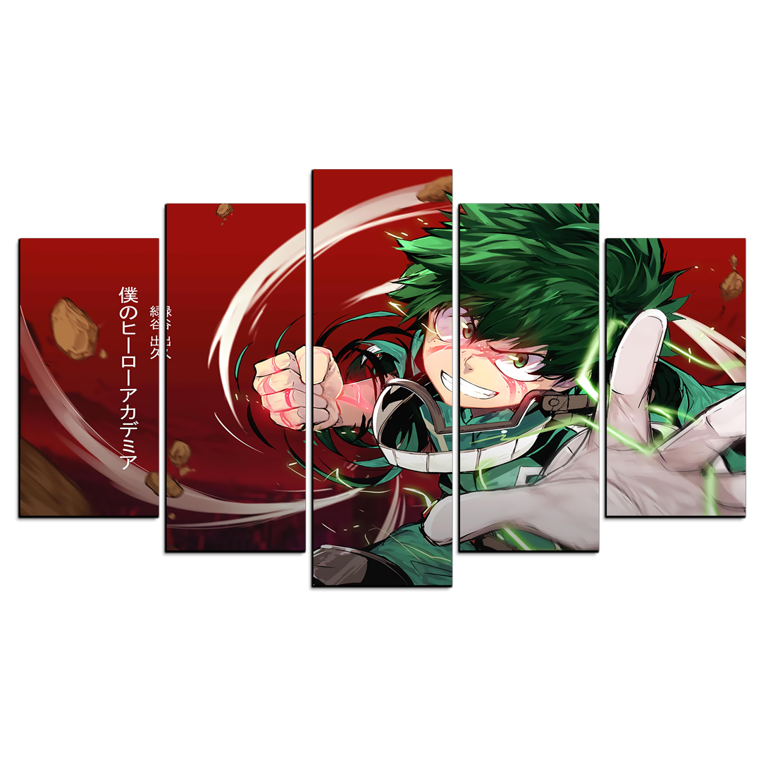 Cuadro Decorativo Anime My Hero Academia Izuku Midoriya 100x60cm 5pzs Cuadros MX