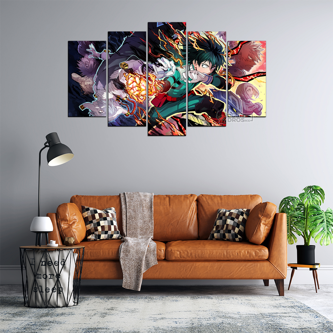Cuadro Decorativo Anime My Hero Academia Izuku Midoriya 100x60cm 5pzs Cuadros MX
