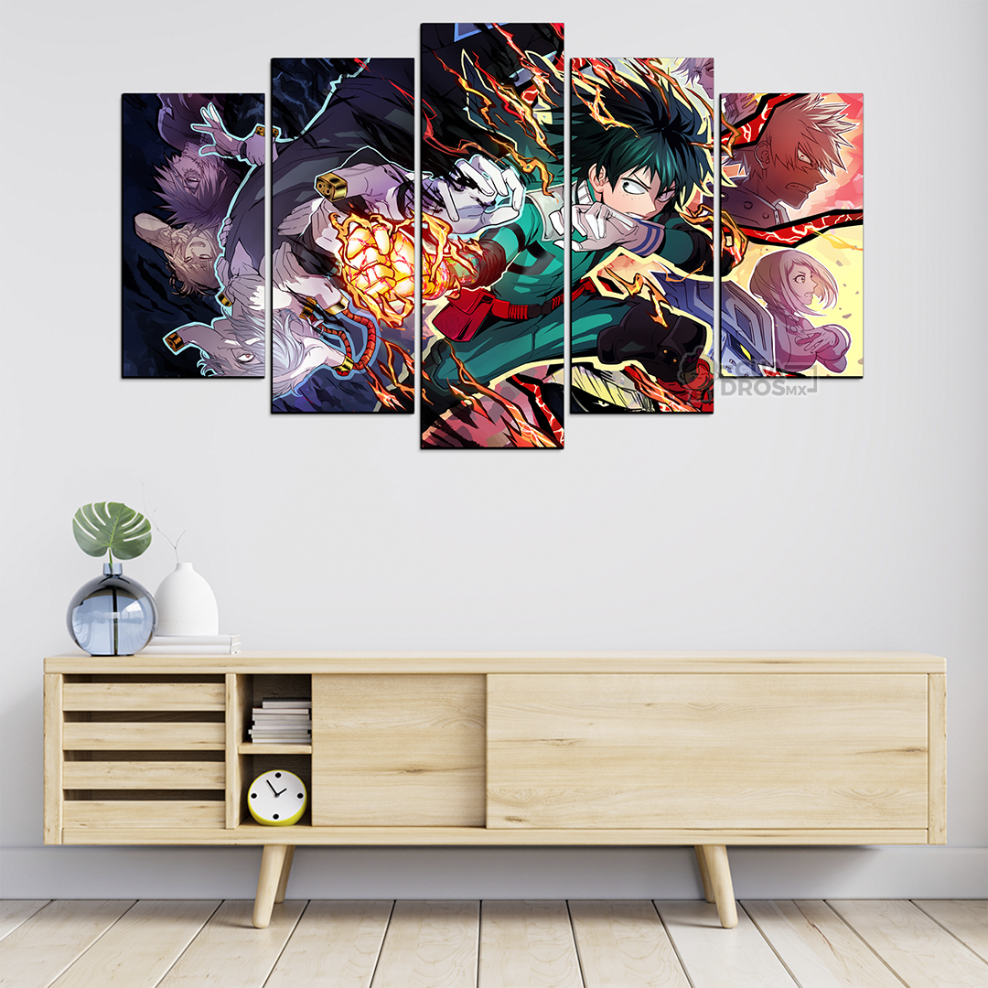 Cuadro Decorativo Anime My Hero Academia Izuku Midoriya 100x60cm 5pzs Cuadros MX