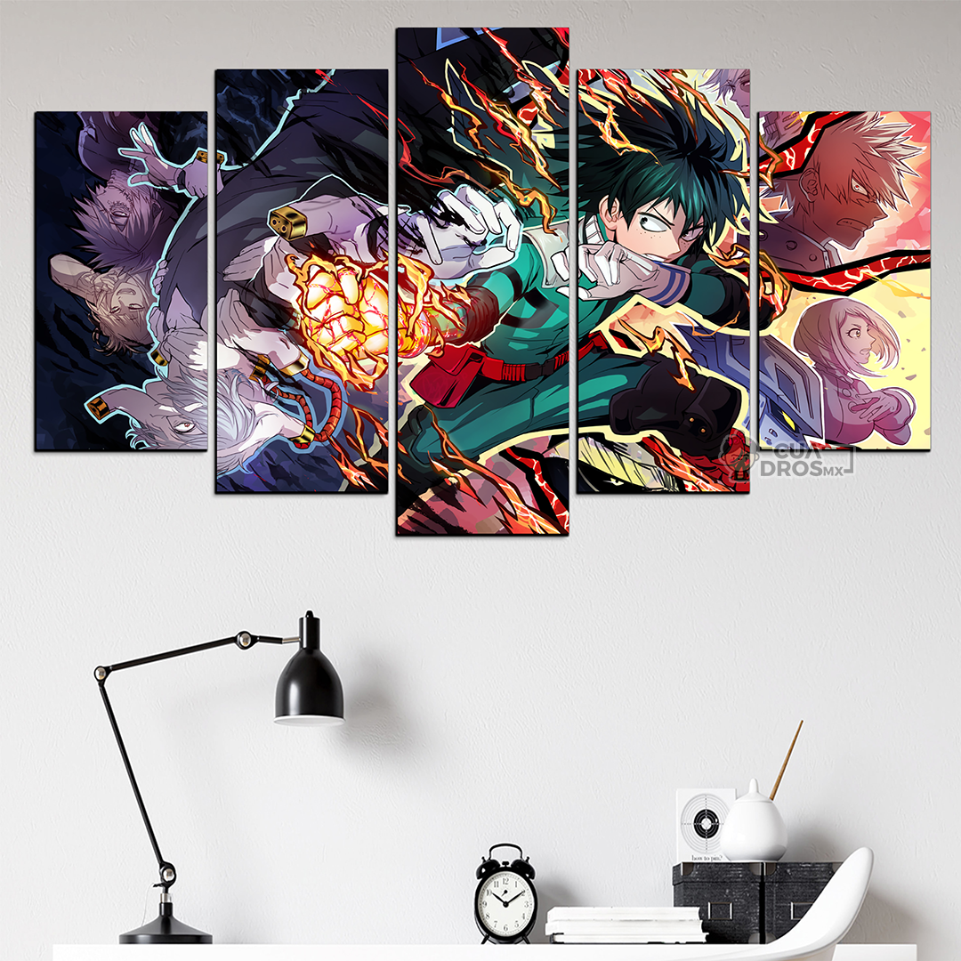 Cuadro Decorativo Anime My Hero Academia Izuku Midoriya 100x60cm 5pzs Cuadros MX