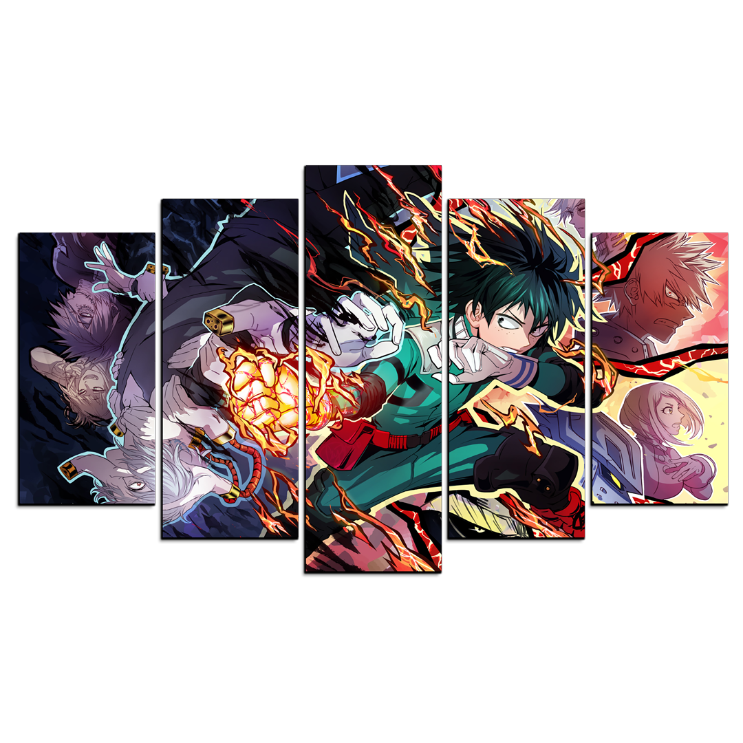 Cuadro Decorativo Anime My Hero Academia Izuku Midoriya 100x60cm 5pzs Cuadros MX