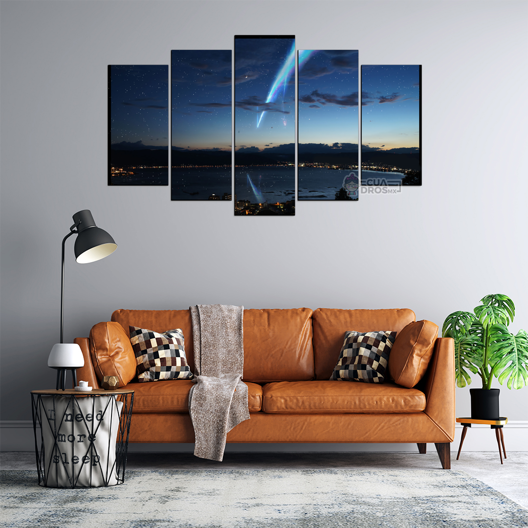 Cuadro Decorativo Anime Kimi No Na Wa Estrellas Ciudad Your Name 100x60cm 5pzs Cuadros MX