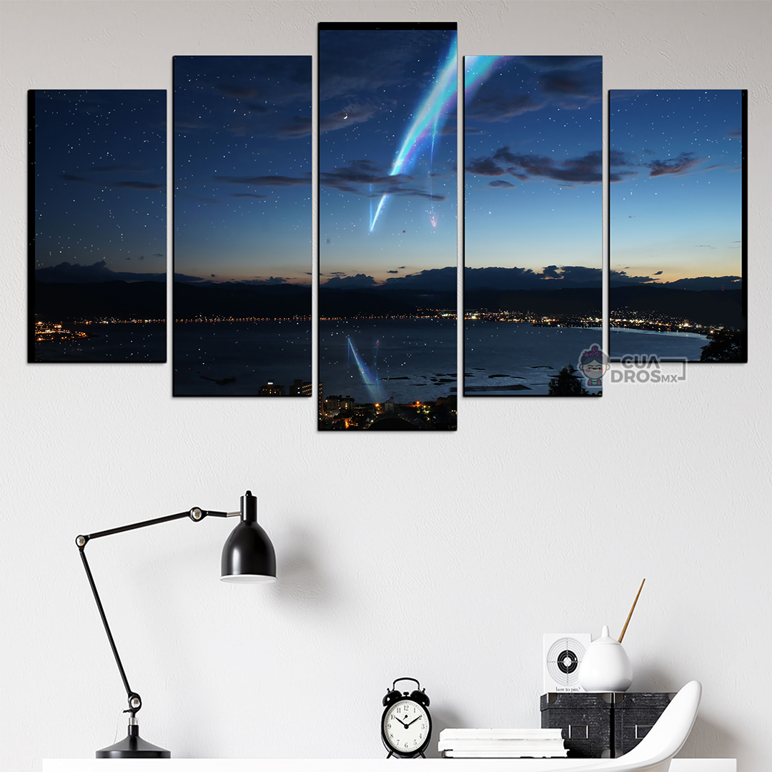 Cuadro Decorativo Anime Kimi No Na Wa Estrellas Ciudad Your Name 100x60cm 5pzs Cuadros MX