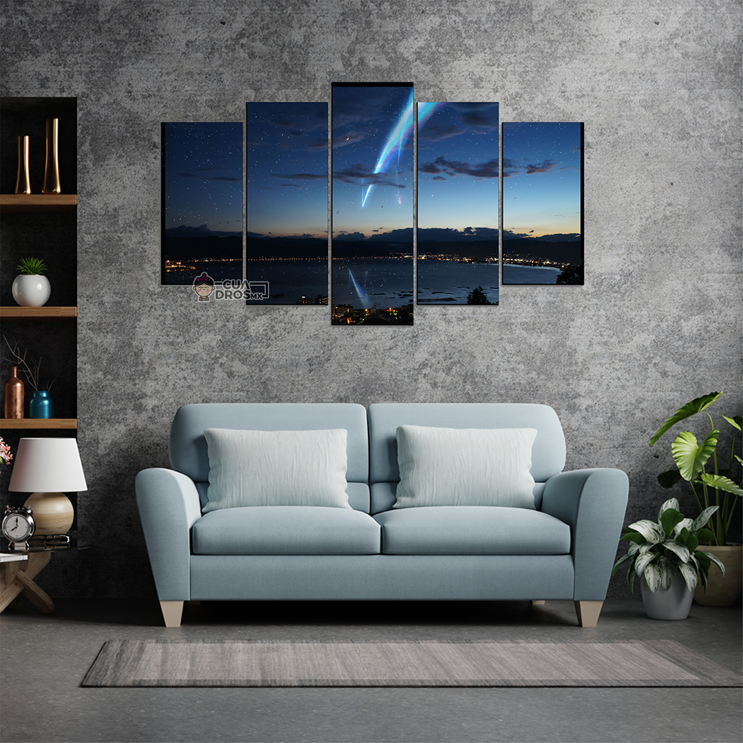 Cuadro Decorativo Anime Kimi No Na Wa Estrellas Ciudad Your Name 100x60cm 5pzs Cuadros MX