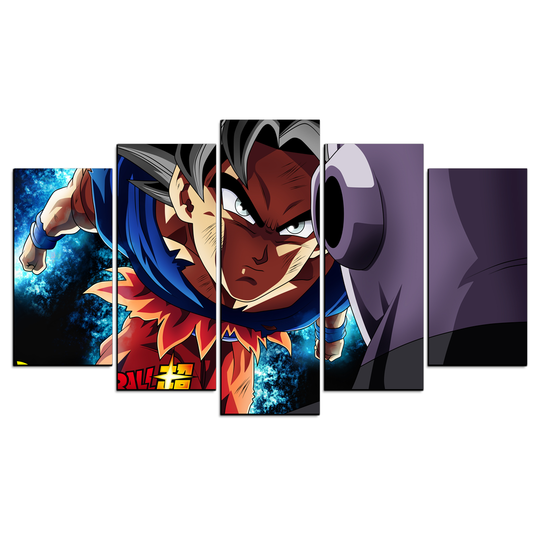 Cuadro Decorativo Dragon Ball Goku UI vs Jiren 100x60cm 5pzs Cuadros MX