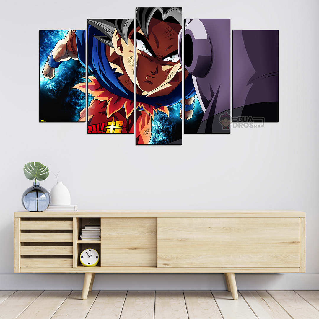 Cuadro Decorativo Dragon Ball Goku UI vs Jiren 100x60cm 5pzs Cuadros MX
