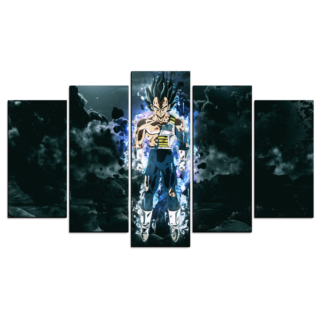 Cuadro Decorativo Dragon Ball Vegeta Ultra Instinto FanArt 100x60cm 5pzs Cuadros MX