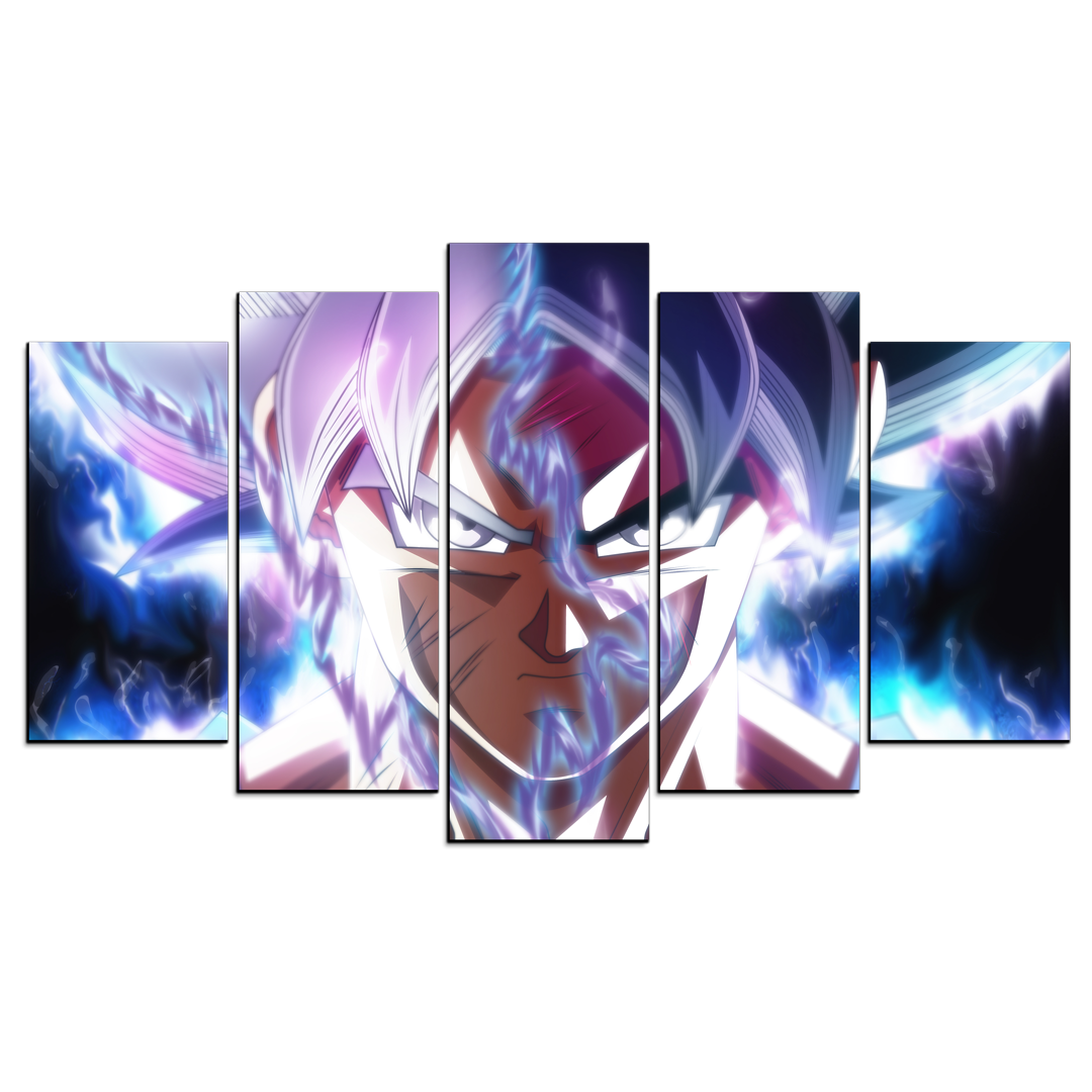 Cuadro Decorativo Dragon Ball Goku Rostro Ultra Instinto 100x60cm 5pzs Cuadros MX