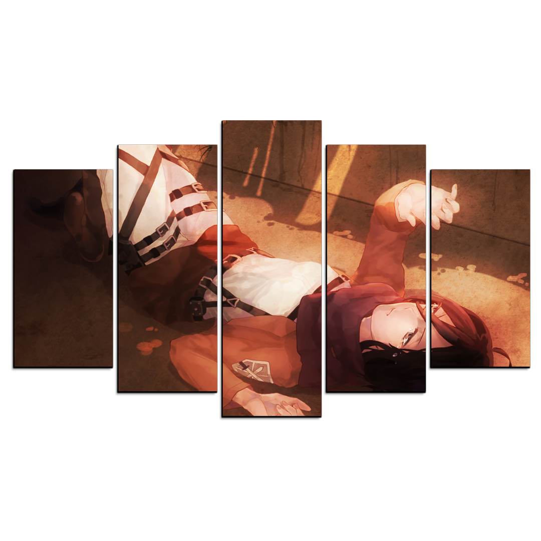 Cuadro Decorativo Anime Mikasa Ackerman Shingeki no Kyojin 100x60cm 5pzs Cuadros MX
