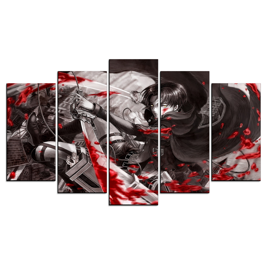 Cuadro Decorativo Anime Levi Ackerman Shingeki no Kyojin 100x60cm 5pzs Cuadros MX