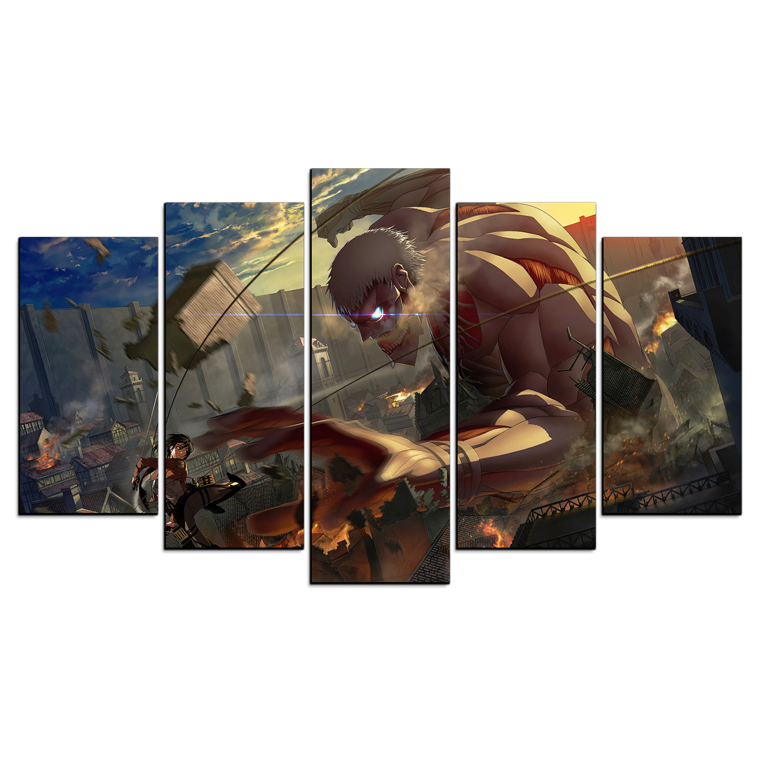 Cuadro Decorativo Anime Ataque A Los Titanes Anime 100x60cm 5pzs Cuadros MX