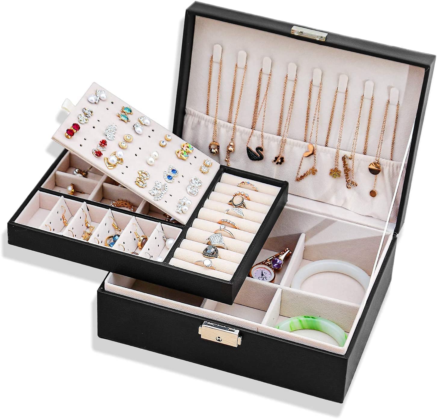 Joyero Caja Organizadora De Joyería Con Llave