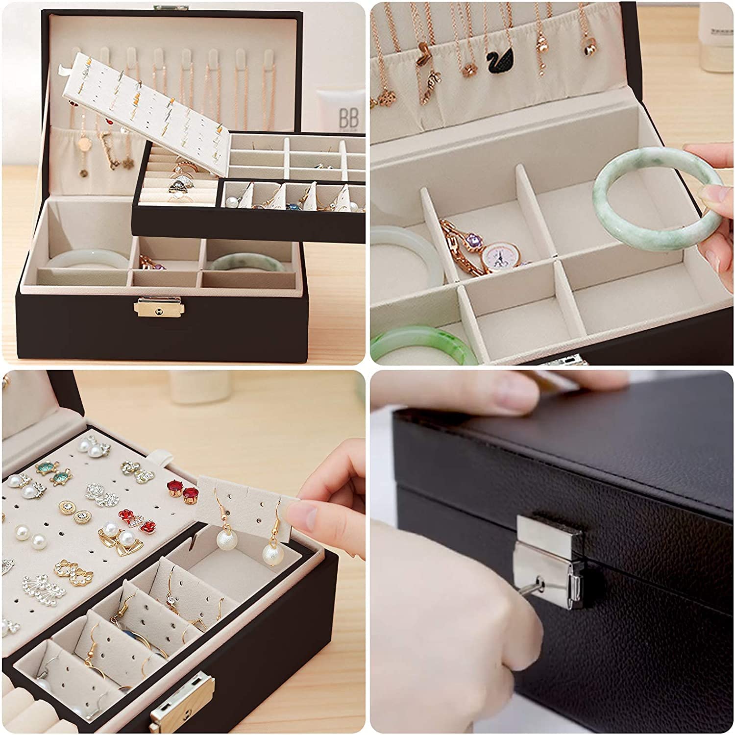 Joyero Caja Organizadora De Joyería Con Llave