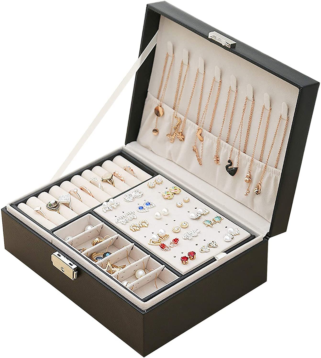 Joyero Caja Organizadora De Joyería Con Llave