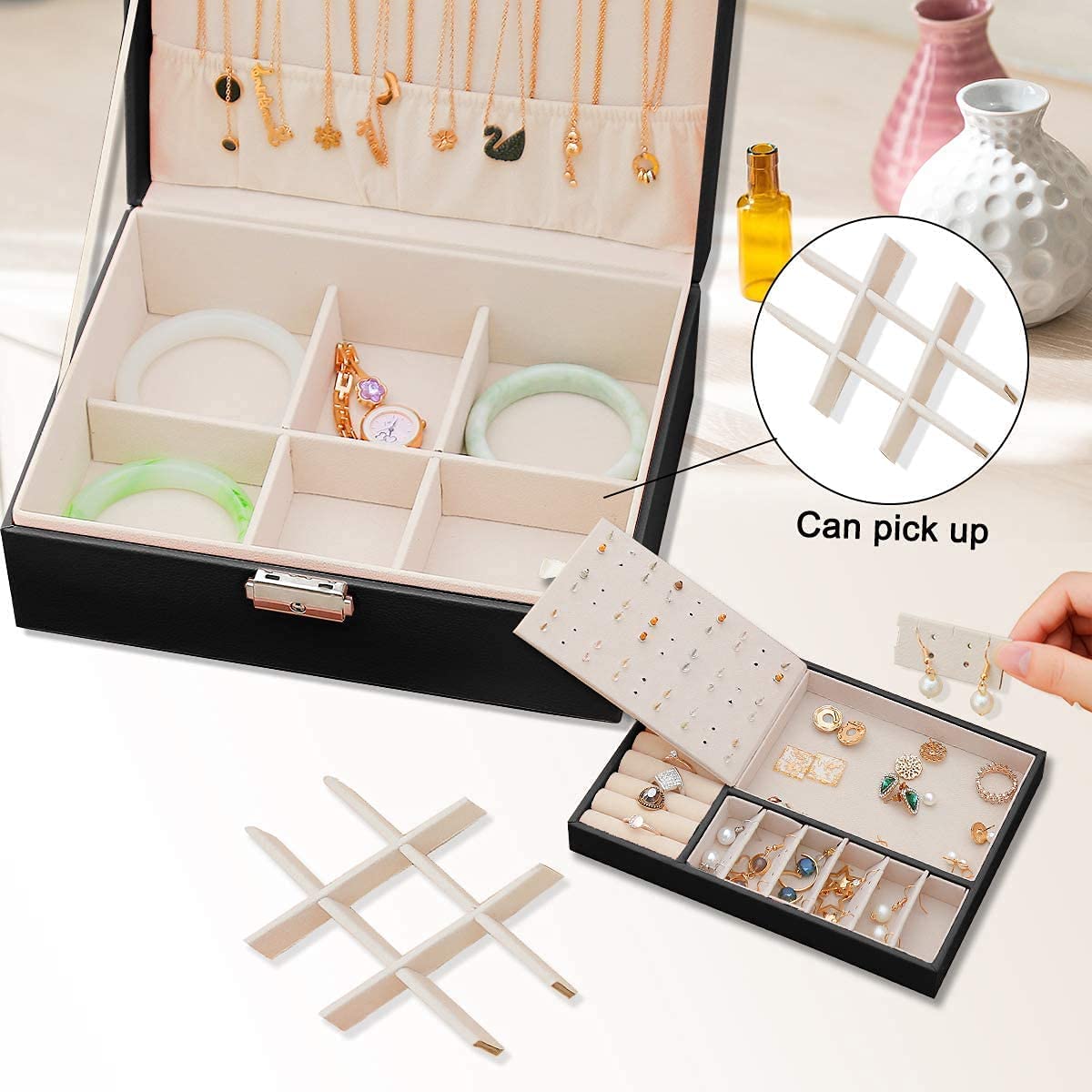 Joyero Caja Organizadora De Joyería Con Llave