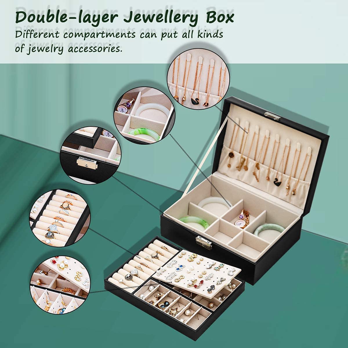 Joyero Caja Organizadora De Joyería Con Llave