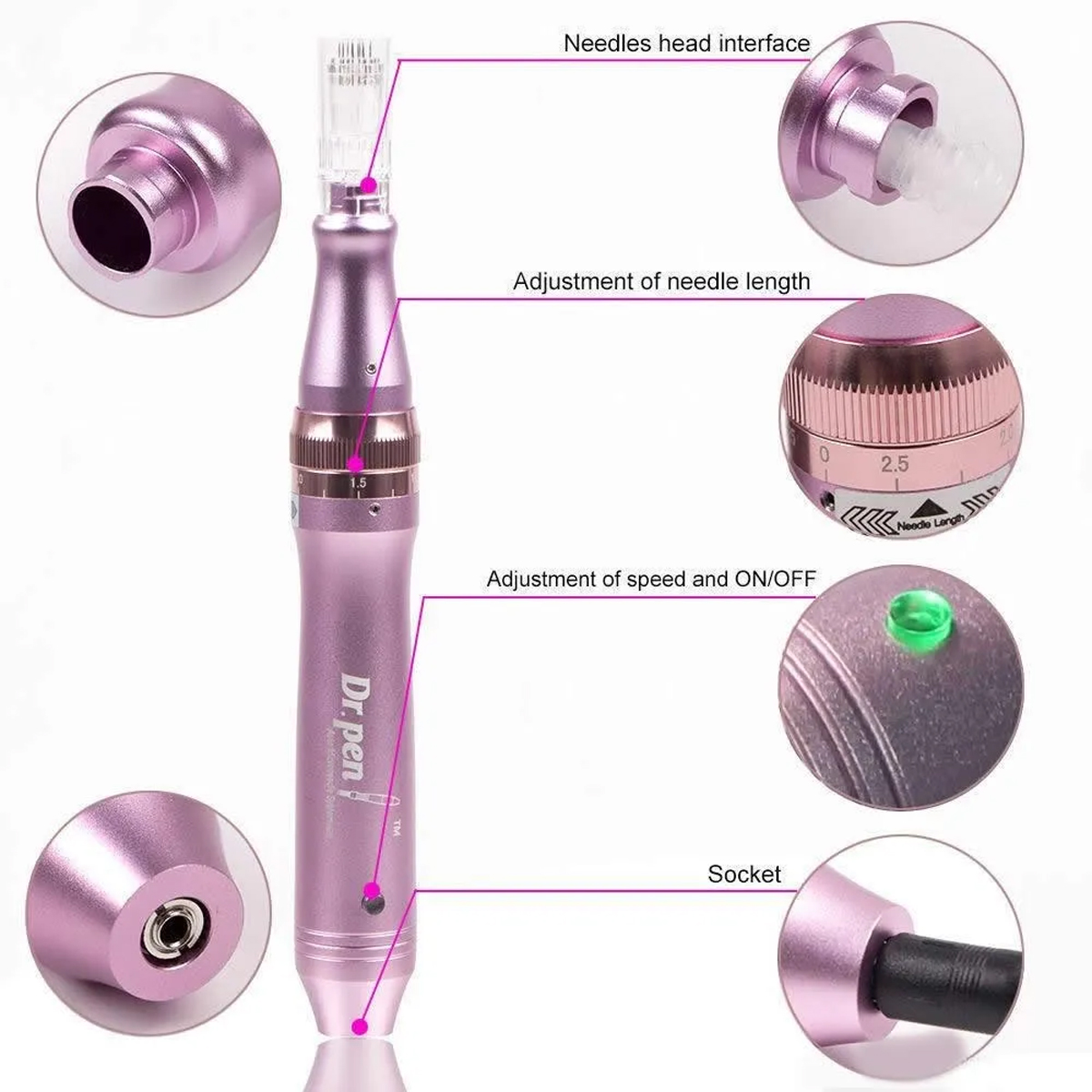 Dermapen Dr Pen Ultima M7 Borra Cicatrices Arrugas Metalico