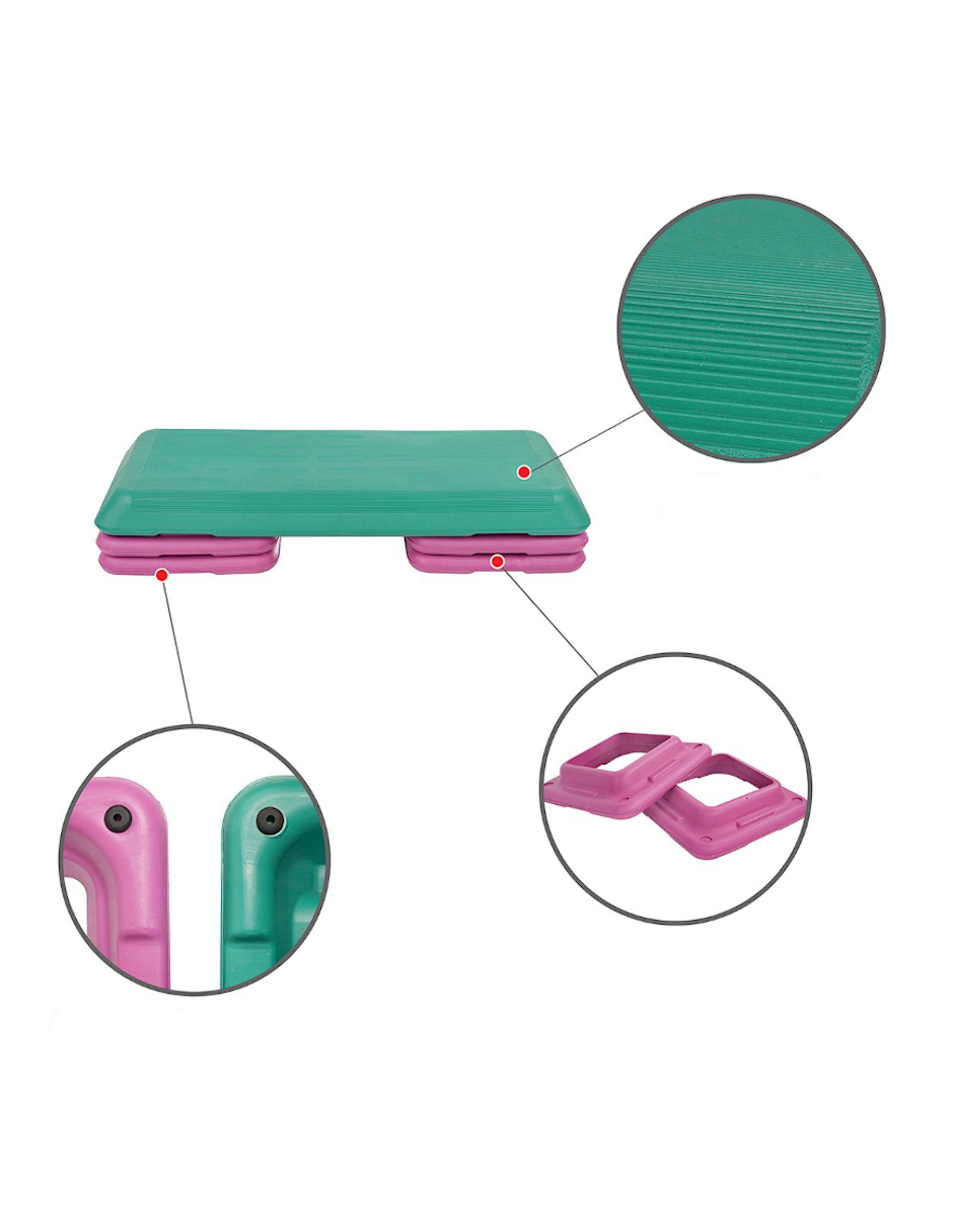 Banco para Step Aeróbics de Lujo Color Verde Sunny Health & Fitness Mod. SF- No. 049.