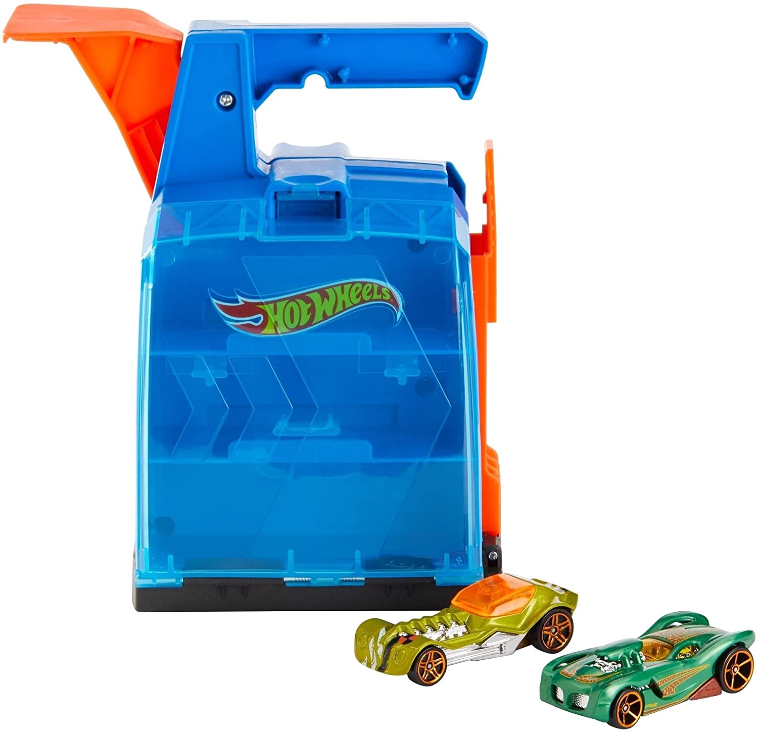 Hot Wheels Track Builder Caja Lanzadora de Autos con 2 autos
