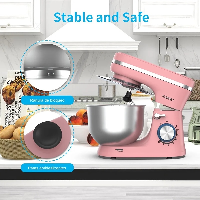 Batidora De Pedestal Kuppet 4,7 Qt 8 Velocidades. Rosa