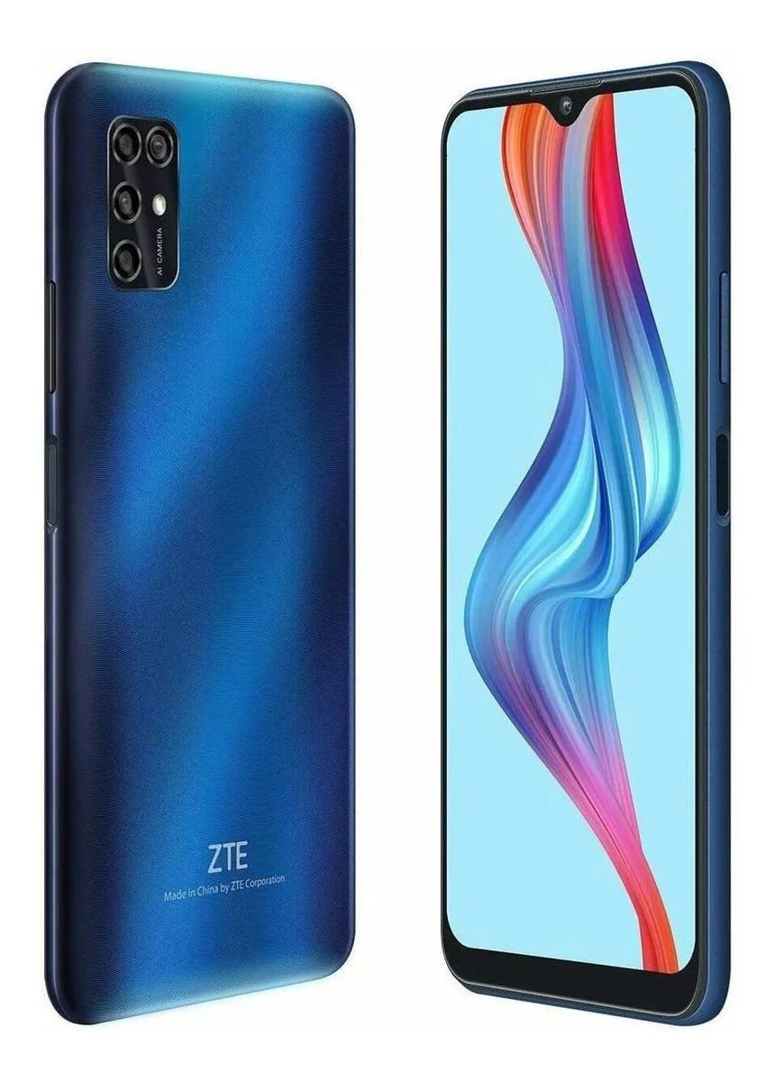 Celular Zte V20 Smart Color Azul 128 Gb 4 gb Ram 4 camaras (Telcel) 