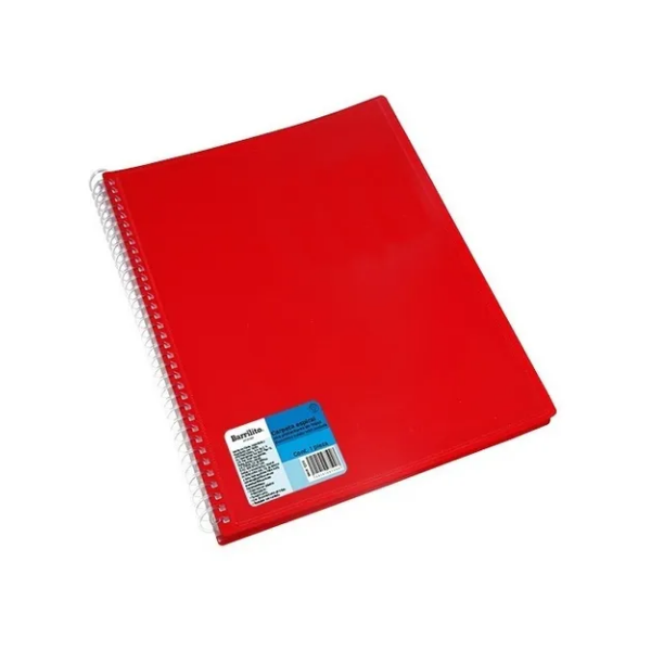 Carpeta Espiral Con Protectores De Hojas Barrilito
