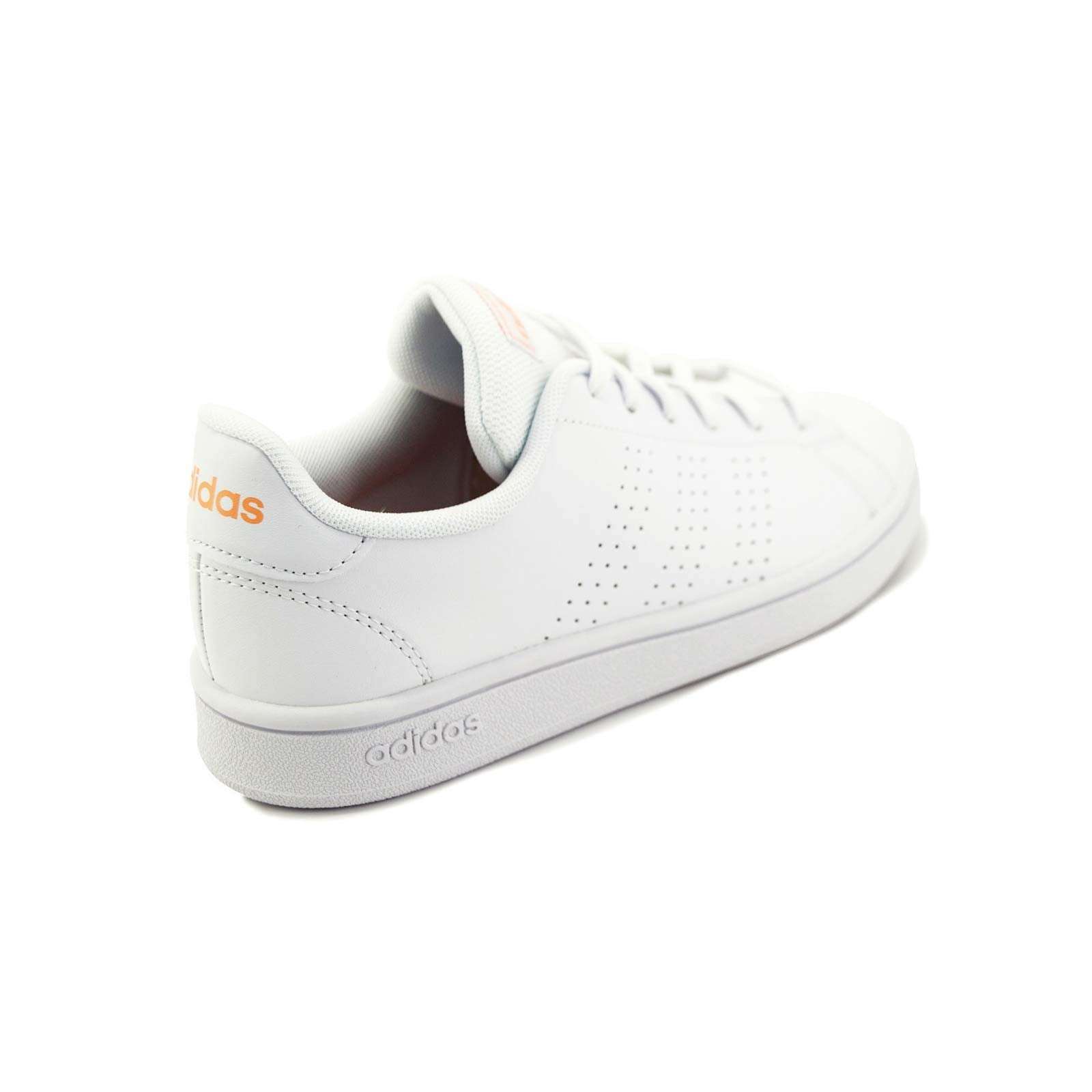 TENIS ADIDAS ADVANTAGE BASE BLANCO NARANJA MUJER EE7510