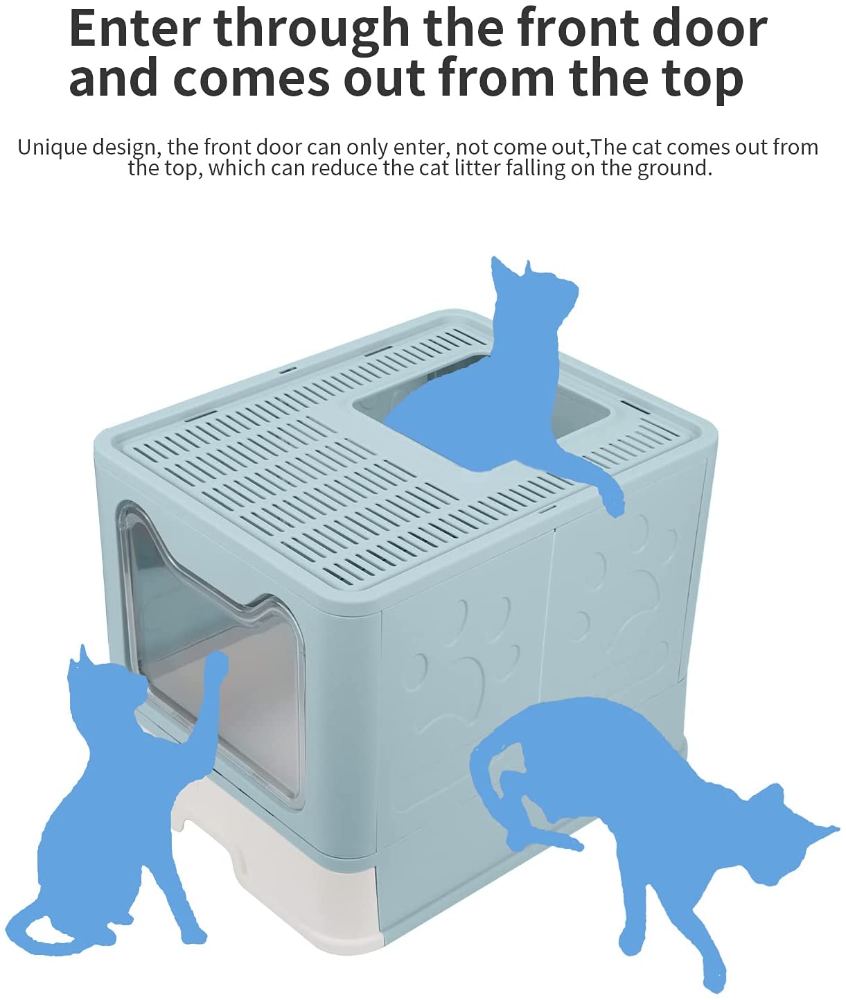 Caja de Arena para Gatos Azul