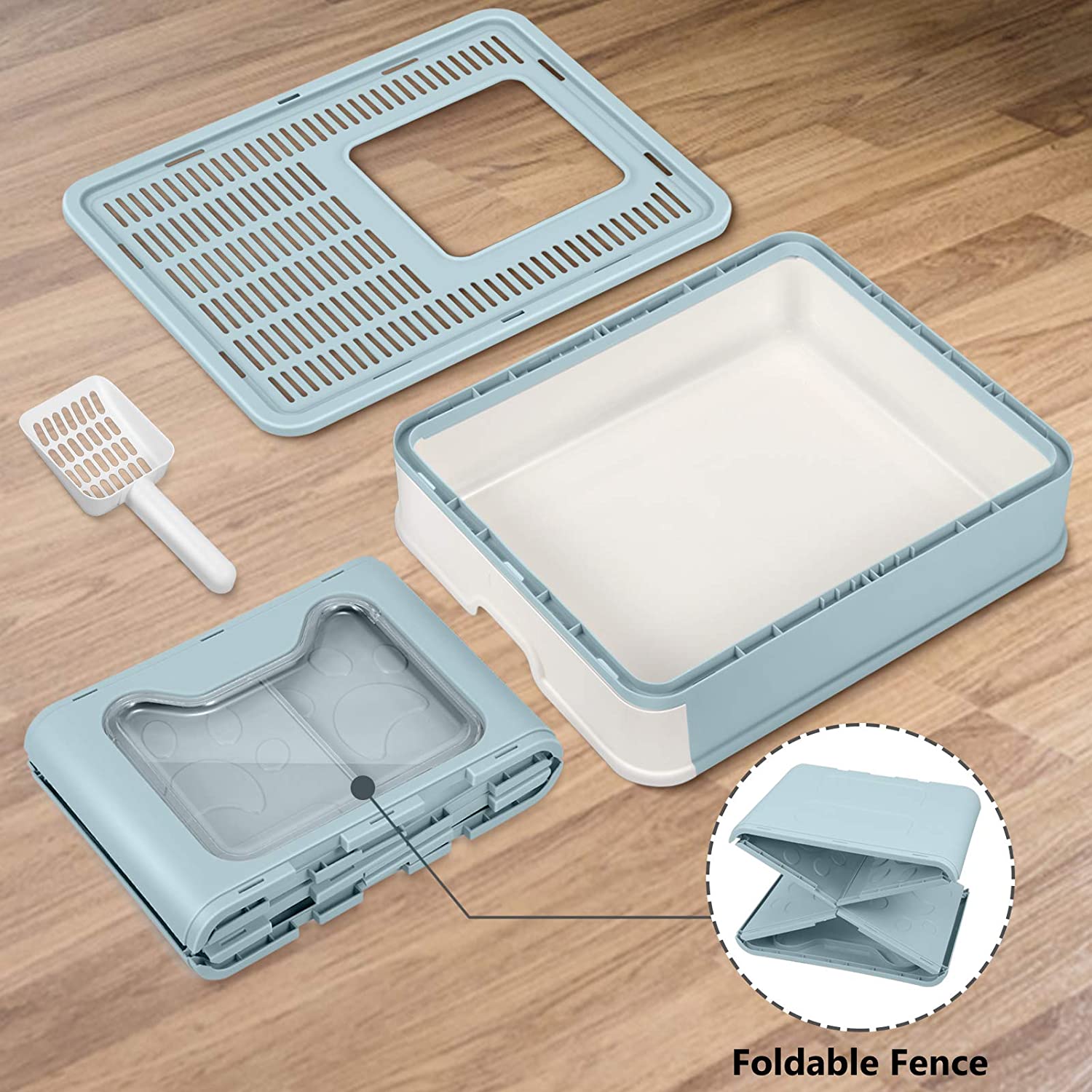 Caja de Arena para Gatos Azul