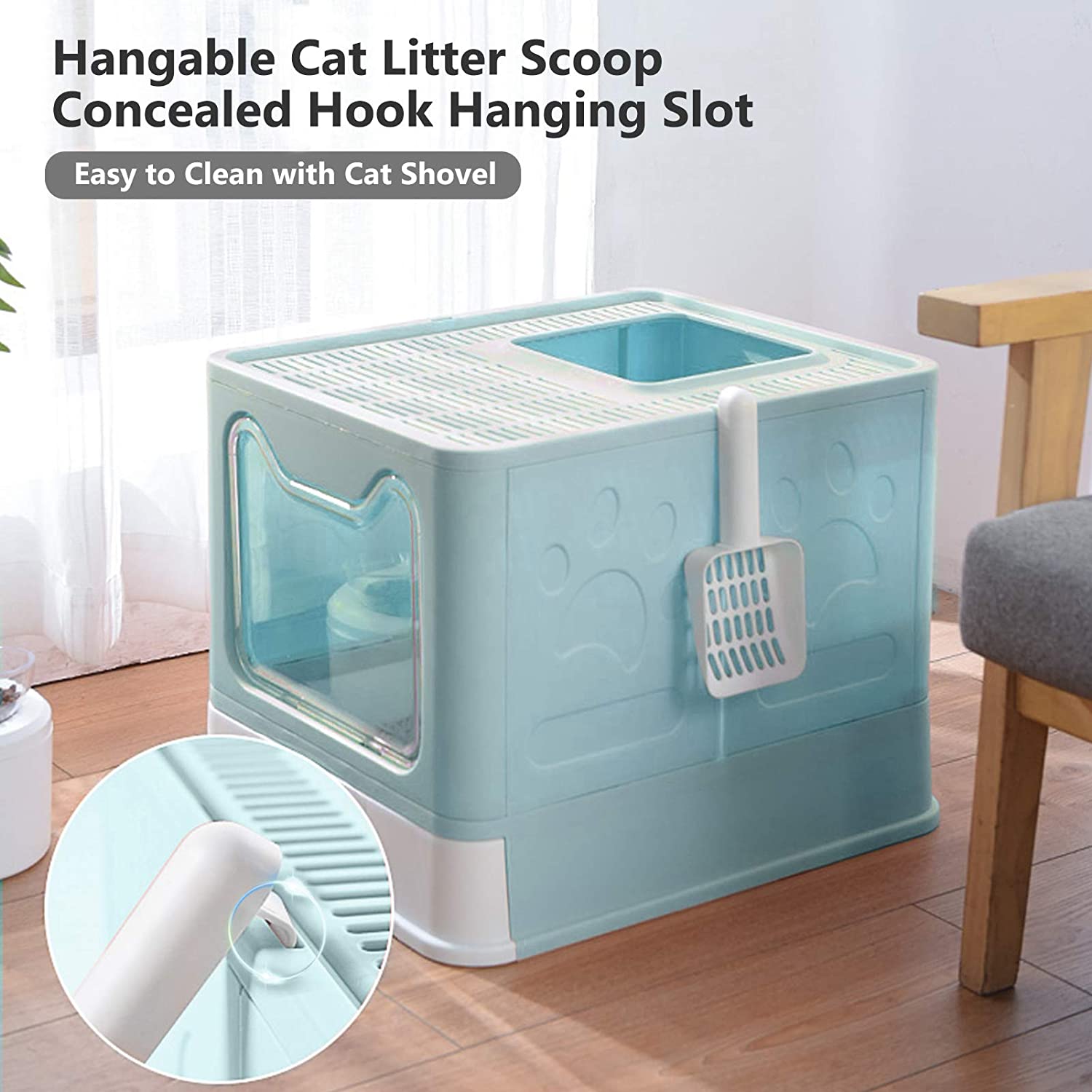 Caja de Arena para Gatos Azul