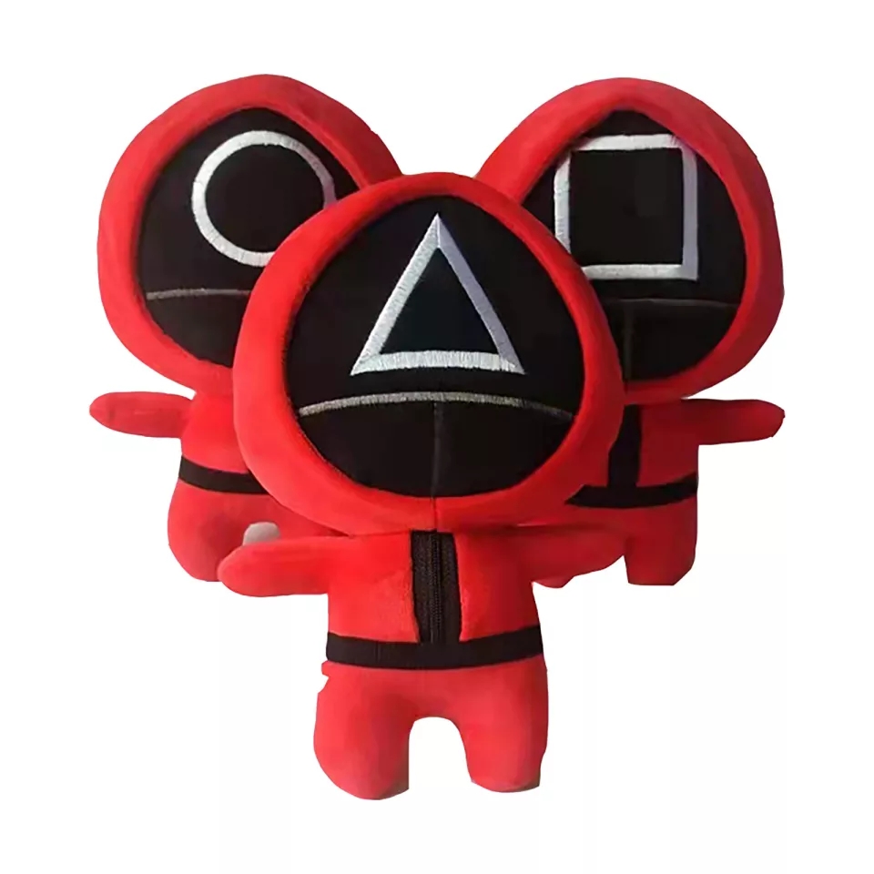 Juego de Calamar Squid Game Peluches de Coleccion Muñeco de Soldado Juego de Calamar , 23cm, Pack 3 unidades