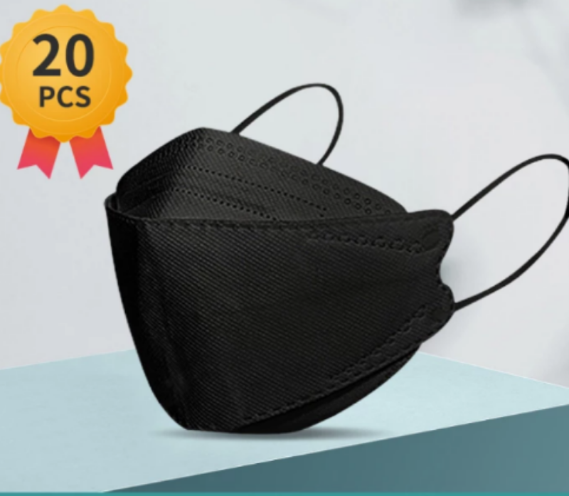 Cubrebocas Mascarilla Kf94 Adulto 20 Piezas, Negro