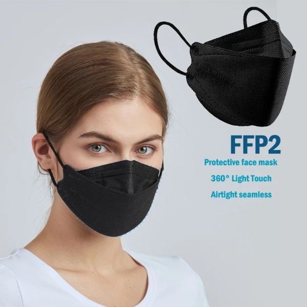 Cubrebocas Mascarilla Kf94 Adulto 20 Piezas, Negro