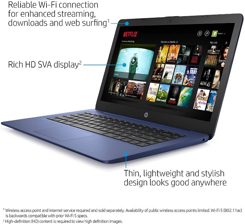Laptop HP Stream 14 Pulg 64 GB eMMC 4 GB RAM Windows 10 S