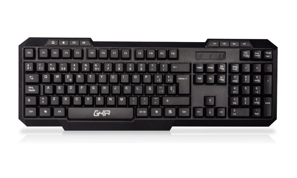 TECLADO ALAMBRICO USB MULTIMEDIA NEGRO 104 TECLAS WINDOWS MAC OS LINUX GTA50 1.20 METROS PC LAP