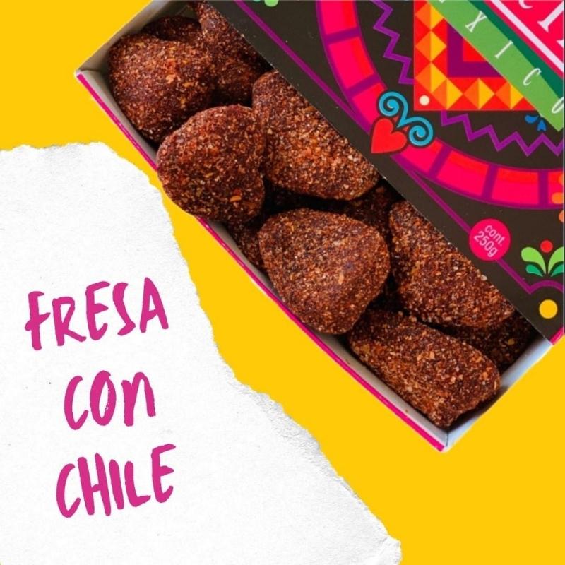 Fresas Cristalizadas con Chile 3cj/ 100g