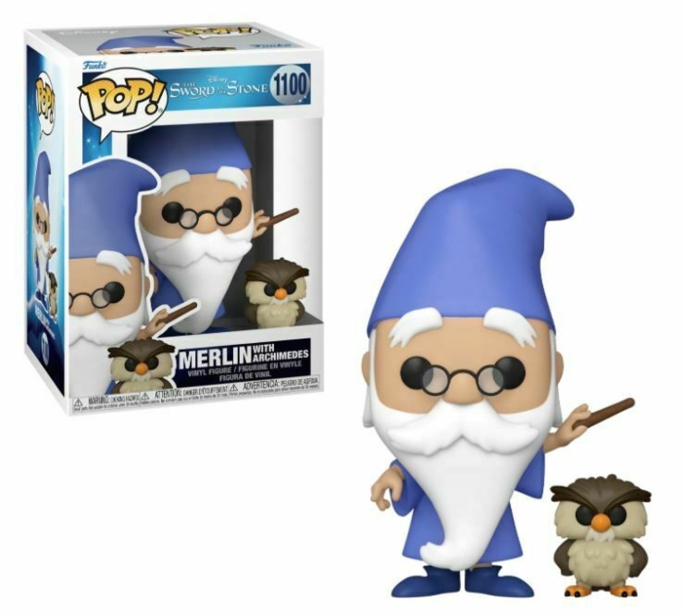 Funko Pop! Merlin con Arquimedes Disney La espada en la piedra