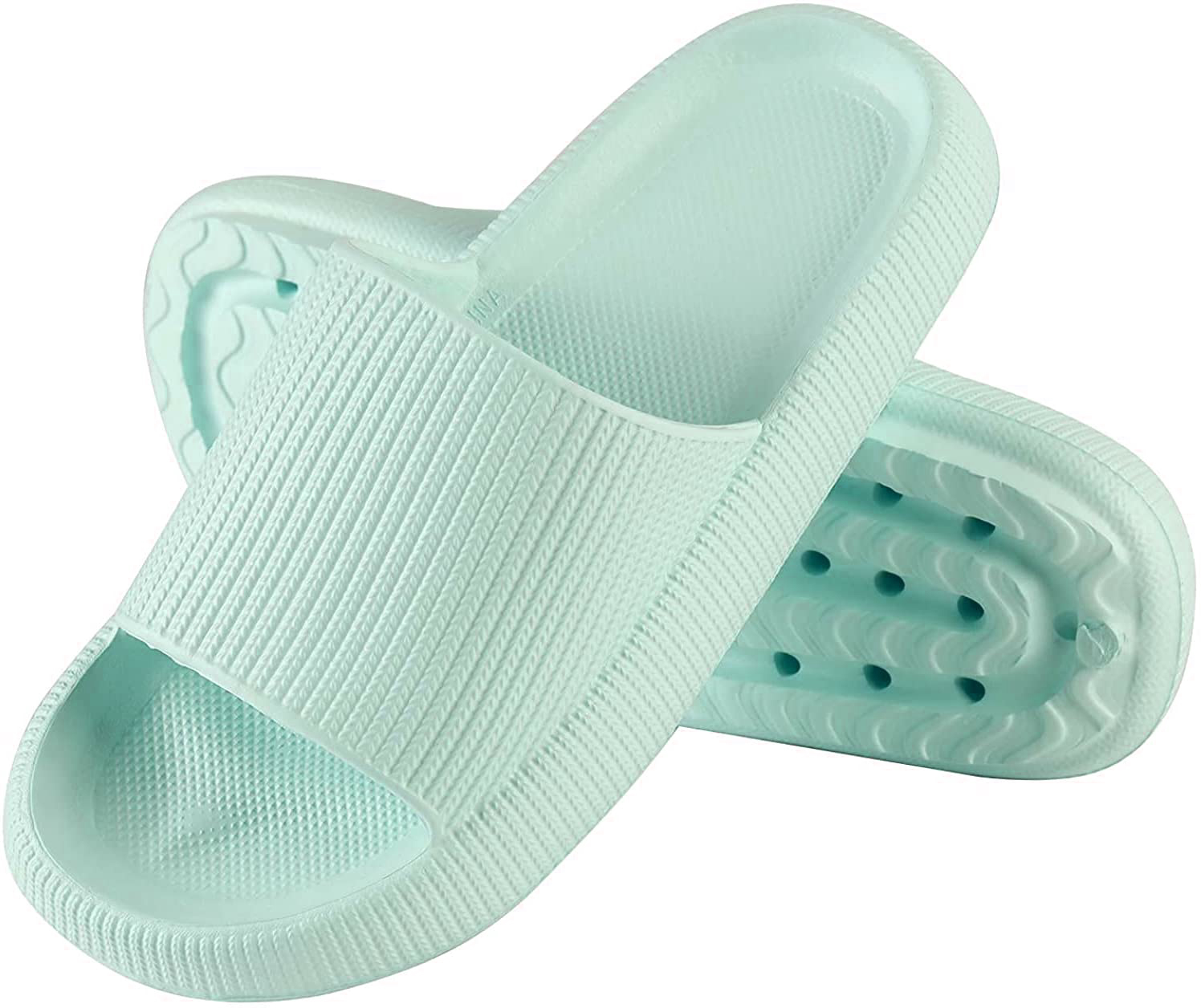 Sandalias Plastico Mujer Comfort Comodas Plataforma Playa Menta