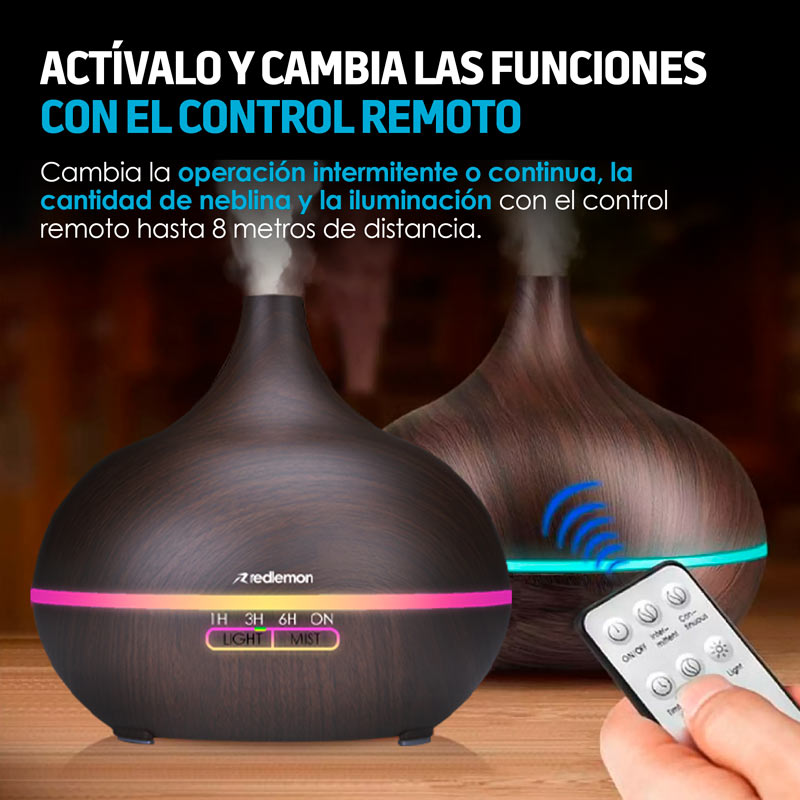 Humidificador y Difusor de Aceites Esenciales con Control Remoto (550ml)