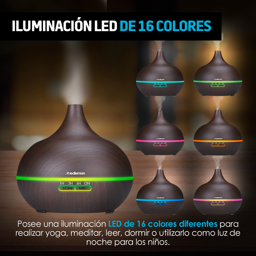 Humidificador y Difusor de Aceites Esenciales con Control Remoto (550ml)