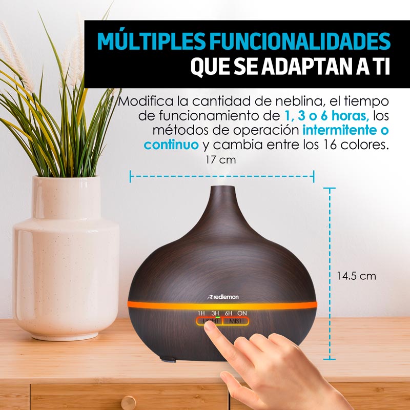 Humidificador y Difusor de Aceites Esenciales con Control Remoto (550ml)