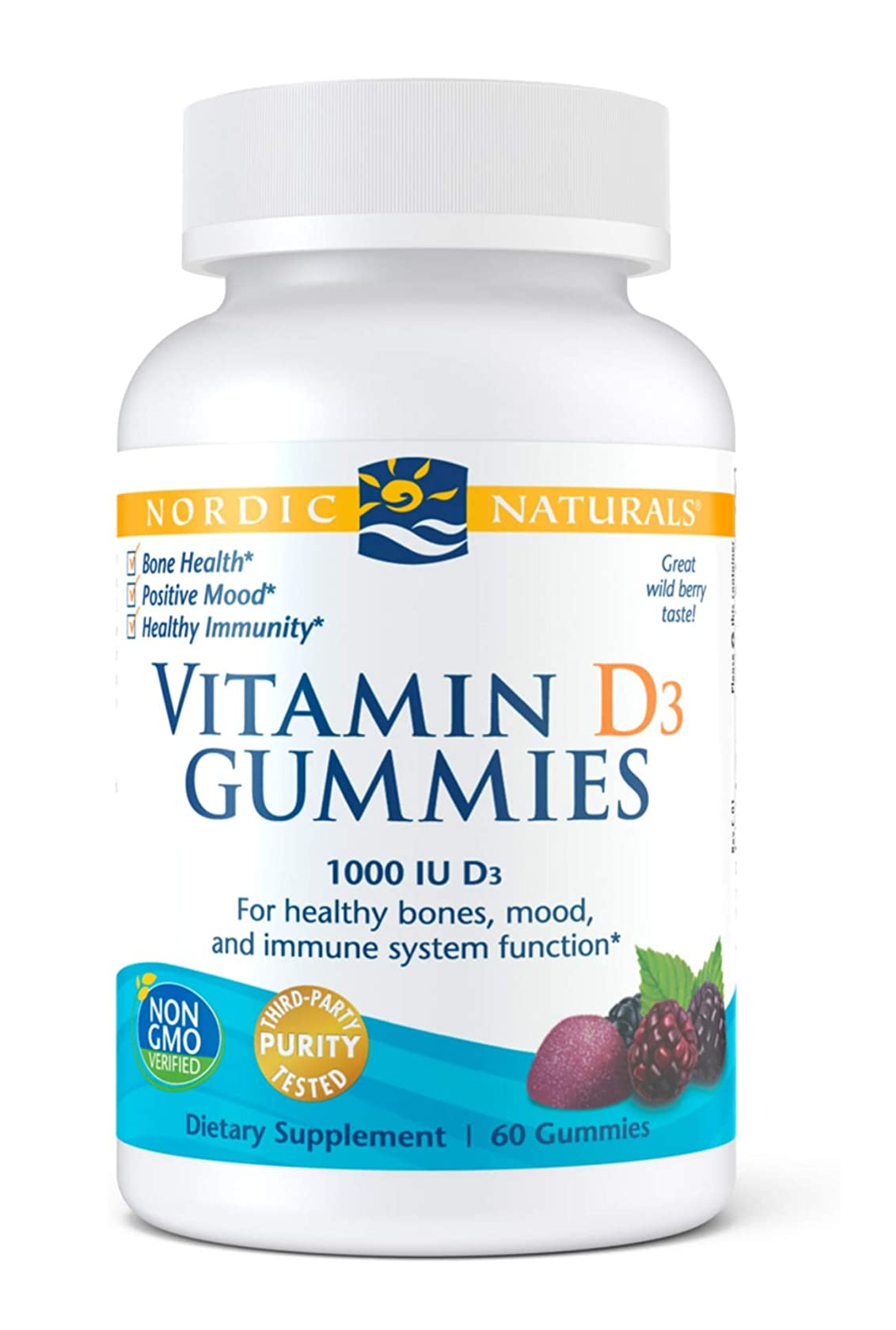 Nordic Naturals, Gomitas de Vitamina D3 1000 IU 60 gomitas
