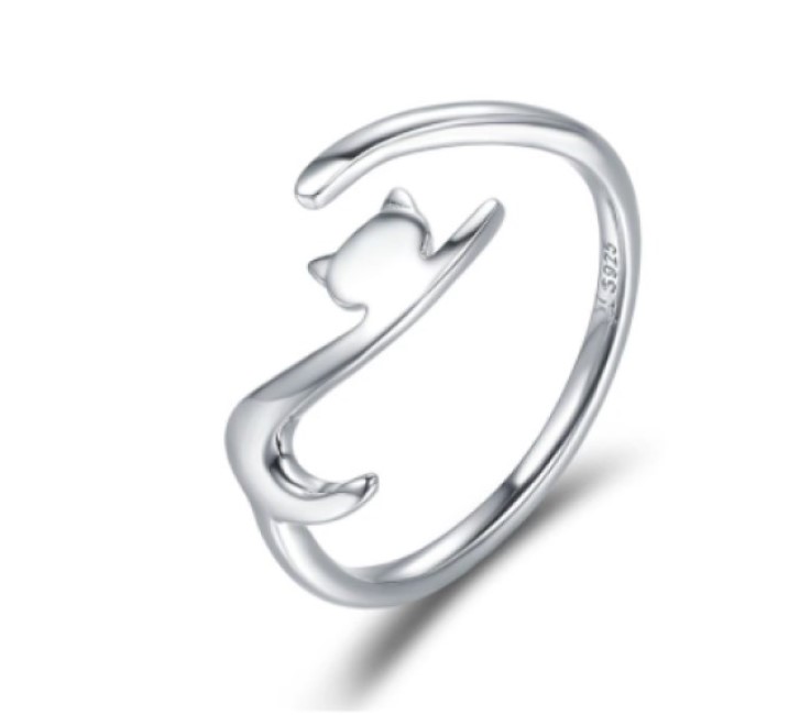 Anillo Gato ajustable en Plata 925 Amour