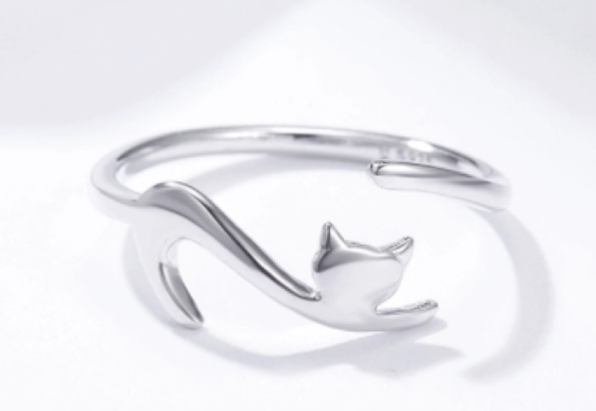 Anillo Gato ajustable en Plata 925 Amour