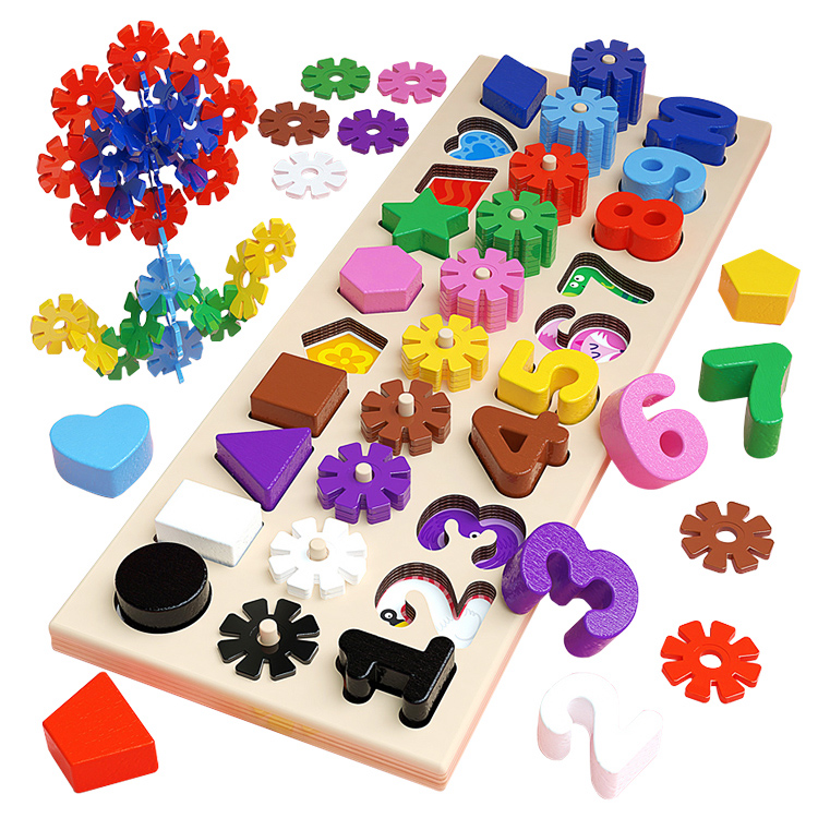 Tablero de Juego con números, Figuras geométricas y Aros ranurados para la formación de Figuras Yuff!